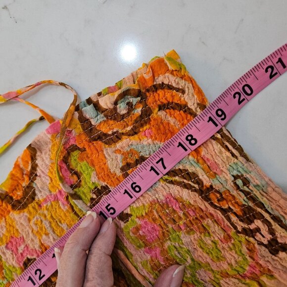 J.Crew Collection Silk Maxi Dress Large Smocked, Tie Straps & Ruffle Hem Yellow - Picture 9 of 9